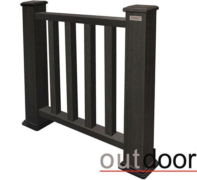 Ограждение из ДПК Outdoor Classic 3D STORM черного цвета купить в Владимире