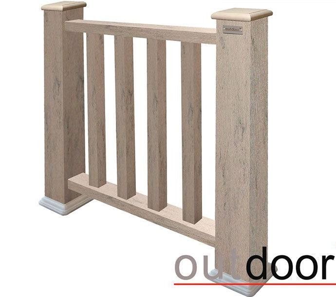Ограждение из ДПК Outdoor Классик 3D STORM в сером миксе купить в Владимире