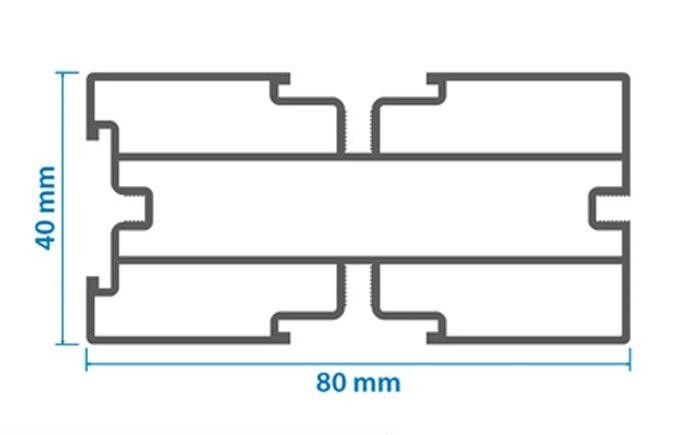 Алюминиевая лага KRONEX 80x40x3000 мм конструктивная купить в Владимире