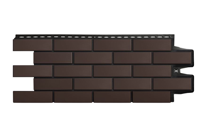 Фасадные панели Grand Line, Клинкерный кирпич Design, Шоколадный, шов RAL 9005  купить в Владимире