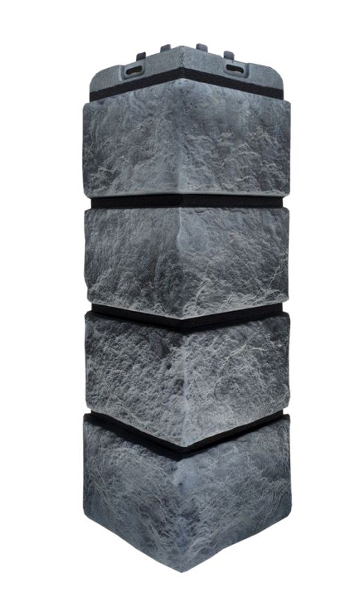 Угол наружный Grand Line, Колотый Камень Design Plus, Антрацит (черный шов) купить в Владимире