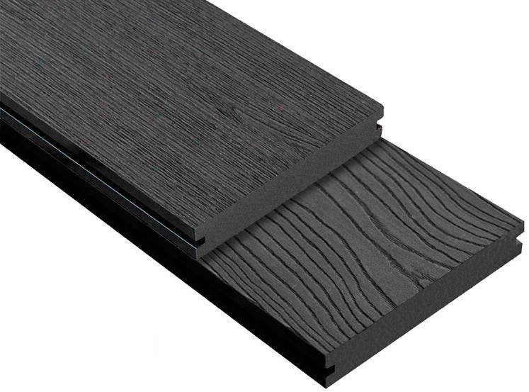Террасная доска DPK Outdoor 3D полнотелая STORM/OCEAN BLACK черного цвета купить в Владимире